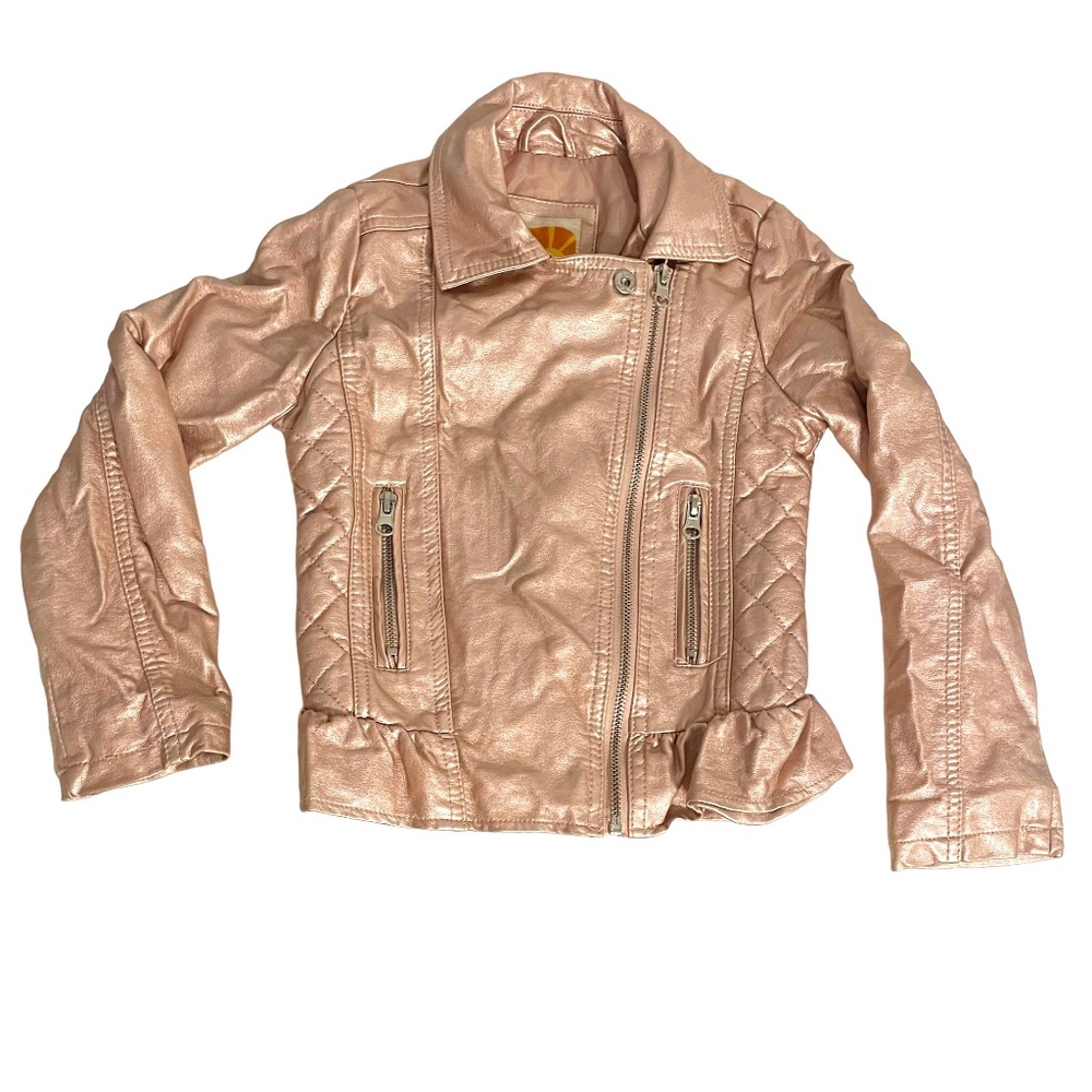 C&C California Metallic‎ Pink Moto Zip Jacket Size 5